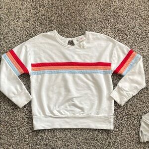 Daytrip Kids Sweatshirt with Red Orange Blue Stripes